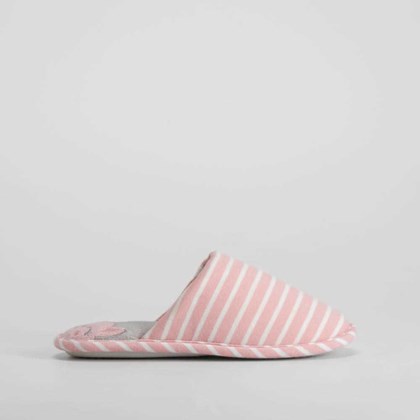 Zapatilla de casa rayas rosa OLYNE