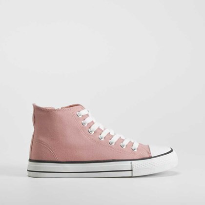 Zapatilla alta de lona rosa OH GIRL