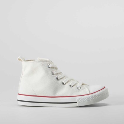 Zapatilla alta lona blanca OH GIRL