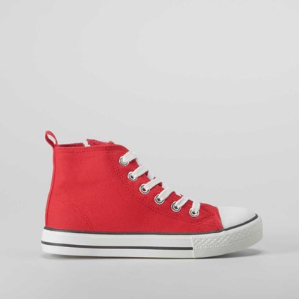 Zapatilla alta de lona roja OH GIRL