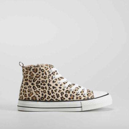 Zapatilla alta lona leopardo OH GIRL