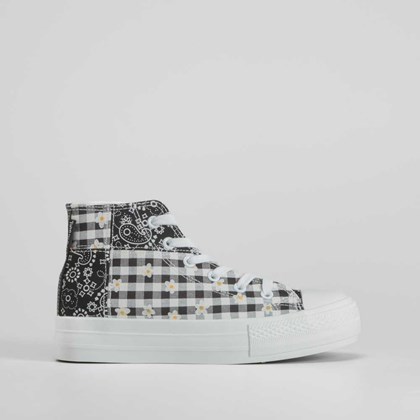 Zapatilla alta cuadros plataforma OH GIRL