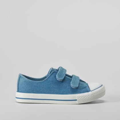 Zapatilla de lona con velcros denim azul OH GIRL