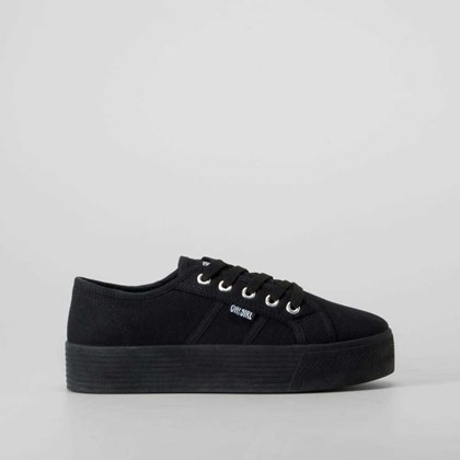 Zapatilla lona negra plataforma casual OH GIRL!