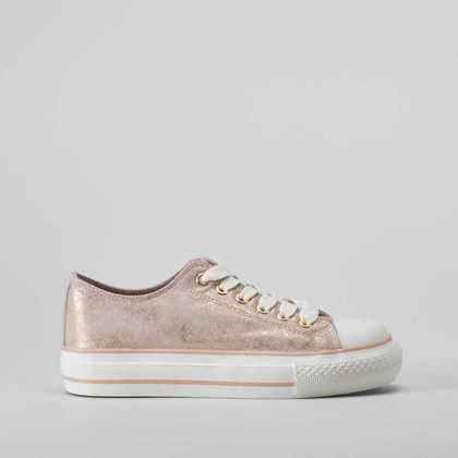 Zapatilla lona plataforma rosa metalizado OH GIRL