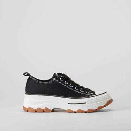 Zapatilla lona dentada negra OH GIRL!