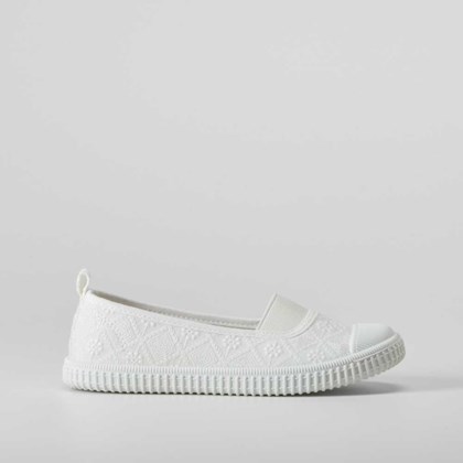 Zapatilla de lona con elásticos blanca OH GIRL