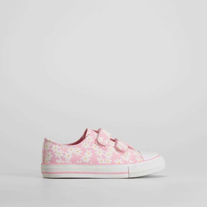 Zapatilla lona velcro flores rosa OH GIRL!