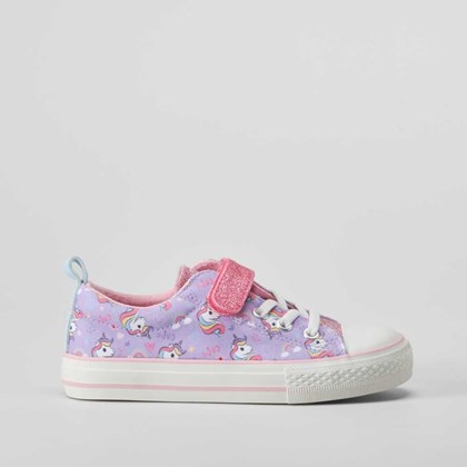 Zapatilla lona unicornios morada OH GIRL