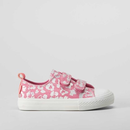 Zapatilla lona brillo rosa y plateada OH GIRL