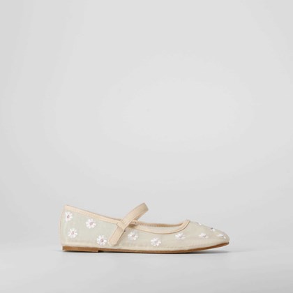 Bailarina con flores y correa beige OH GIRL!