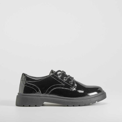Zapato de cordones de charol negro OH GIRL
