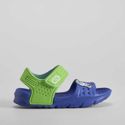Chancla velcro bebé azul y verde COCONUT