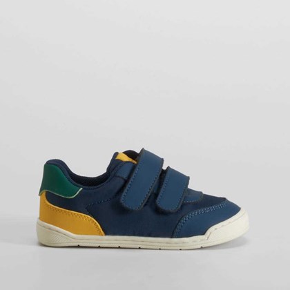 Zapatilla azul barefoot velcro bebé COMFEET