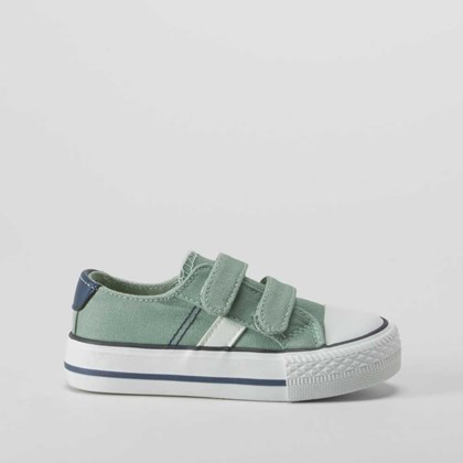 Zapatilla lona velcro bebé verde BACHE