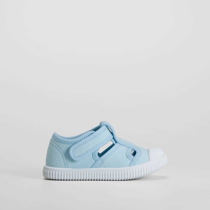 Zapatilla lona cangrejera bebé azul BACHE