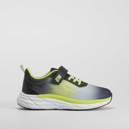 Deportiva running negra y amarilla UTWO