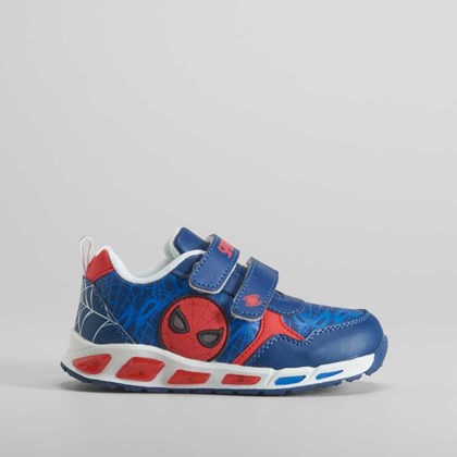 Deportiva azul con velcros y luces SPIDERMAN