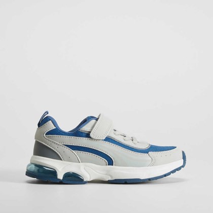 Deportiva velcro juvenil gris y azul SEVEN FIVE