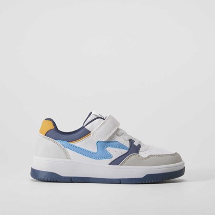 Deportiva basket low blanca y azul SEVEN FIVE