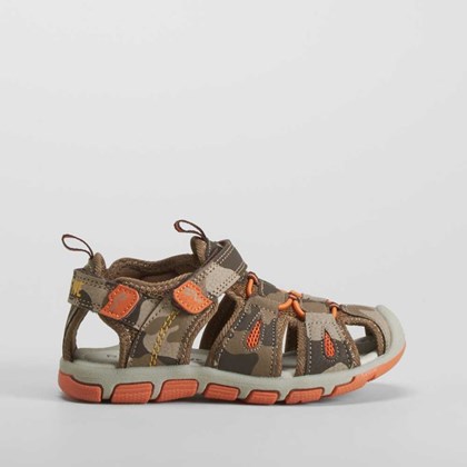 Sandalia deportiva marrón y kaki SEVEN FIVE
