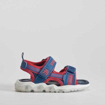 Sandalia deportiva de luces azul y rojo SEVEN FIVE