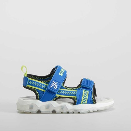 Sandalia deportiva de luces azul SEVEN FIVE