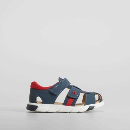 Sandalia cerrada casual velcro azul SEVEN FIVE