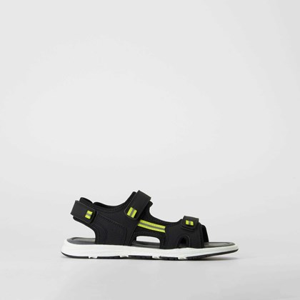 Sandalia casual velcro negra SEVEN FIVE