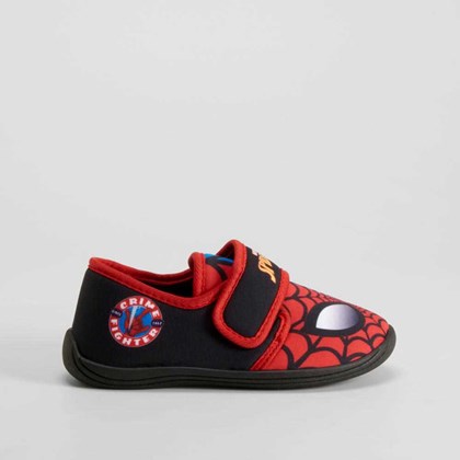 Zapatilla de casa cerrada negra y roja SPIDERMAN