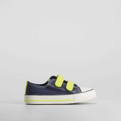 Zapatilla lona velcro amarilla y azul SEVEN FIVE
