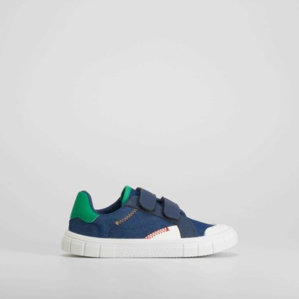 Zapatilla lona velcro azul SEVEN FIVE