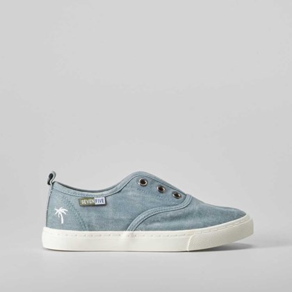 Zapatilla lona gris efecto lavado SEVEN FIVE