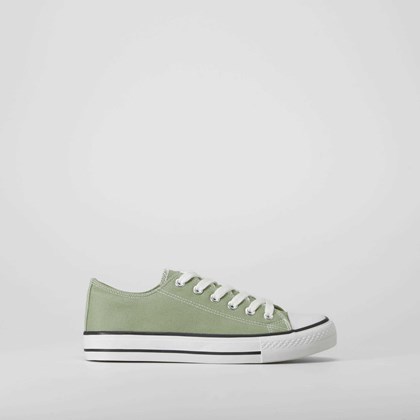 Zapatilla lona puntera verde SEVEN FIVE