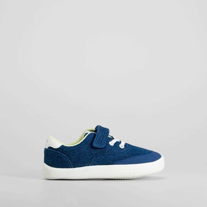 Zapatilla lona barefoot velcro azul COMFEET KIDS