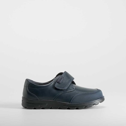 Zapato colegial velcro azul piel SEVEN FIVE
