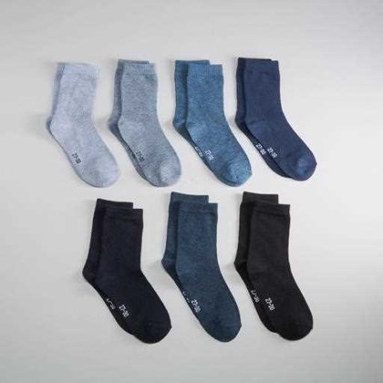 Pack x7 calcetines media caña azul MKL