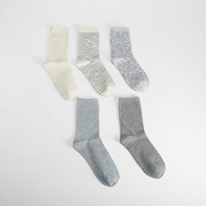 Pack 5 calcetines media caña animal print MERKAL