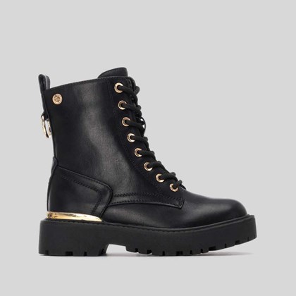 Botín militar dorado y negro XTI