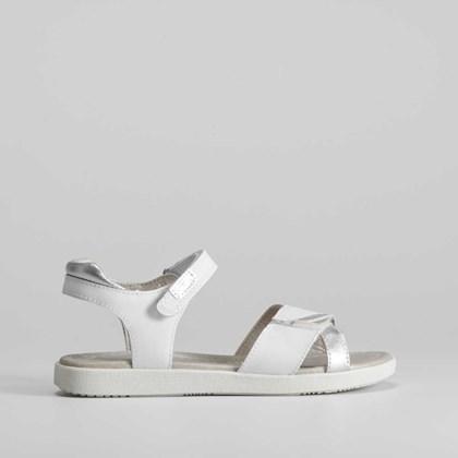 Sandalia piel blanca doble velcro GARVALIN