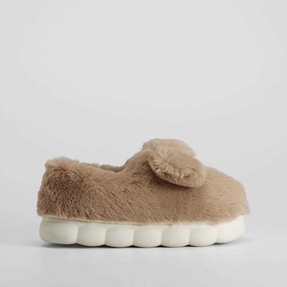 Zapatilla de casa marrón diseño perro OLYNE