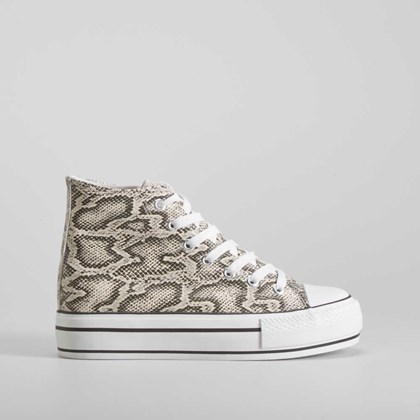 Deportiva alta plataforma serpiente gris NYC
