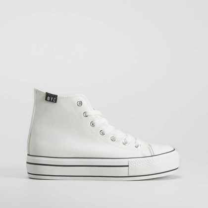 Zapatilla alta plataforma blanca NYC