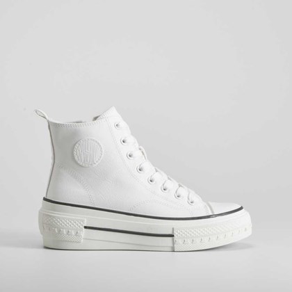 Deportiva alta cuña blanca NYC