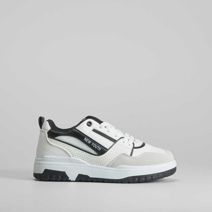 Sneaker blanco negro con perforados NYC