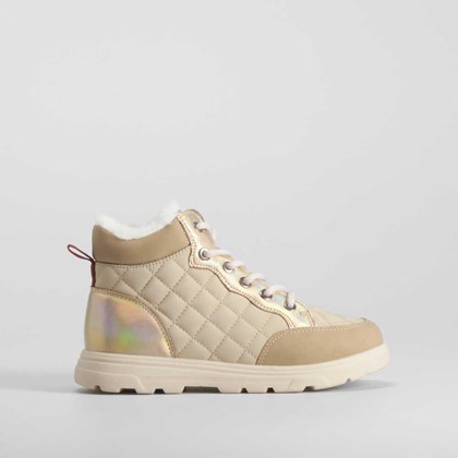 Botín cordones nylon beige COMFEET