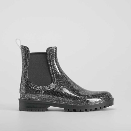 Bota agua chelsea glitter negra OH GIRL