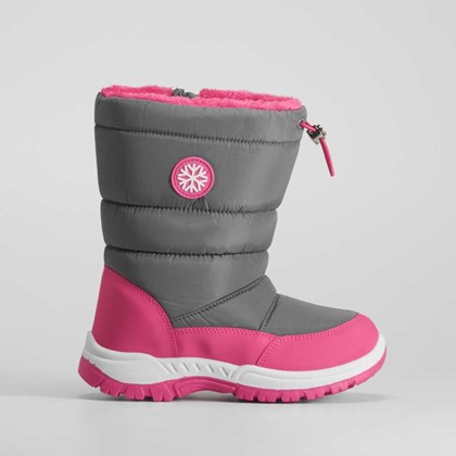 Bota nieve gris y rosa UDOK