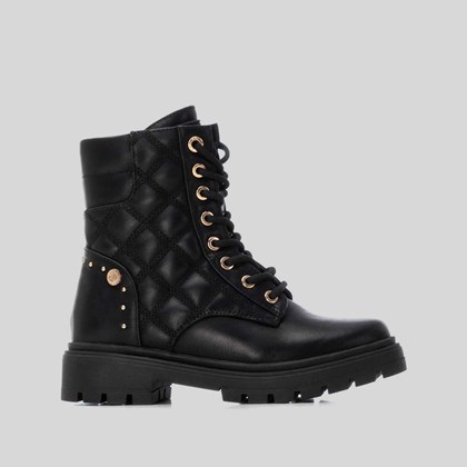 Botín militar acolchado negro XTI