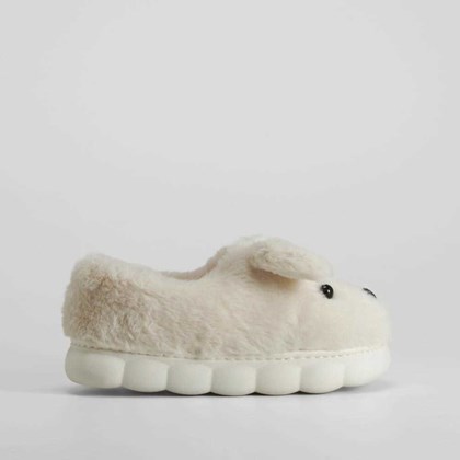 Zapatilla de casa blanca diseño perro OLYNE